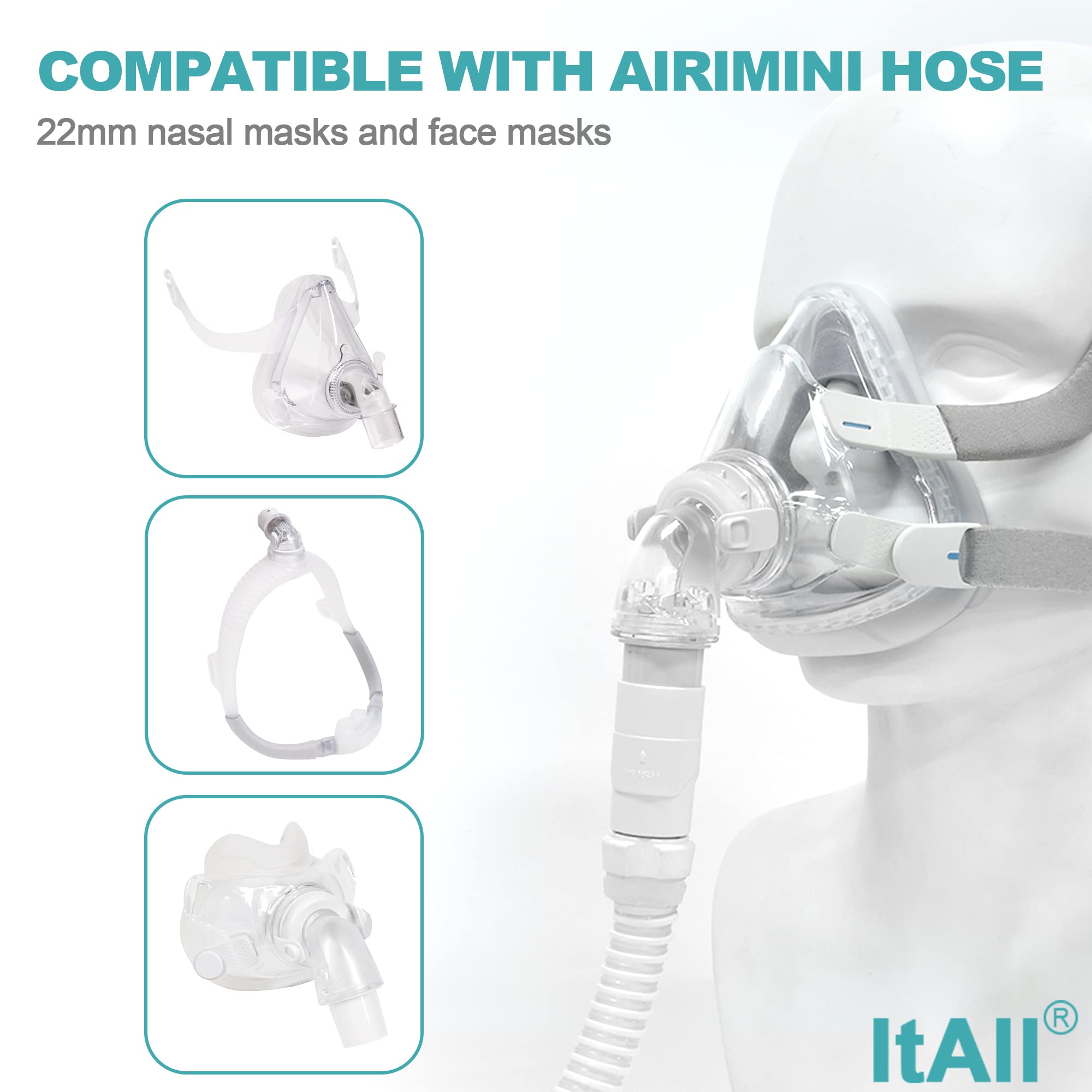 AirMini Hose Adapter - 22mm Mask Diameter Compatible, Travel Tube Connector for AirMini Accessories | Perfect for CPAP Masks, Travel & Home Use