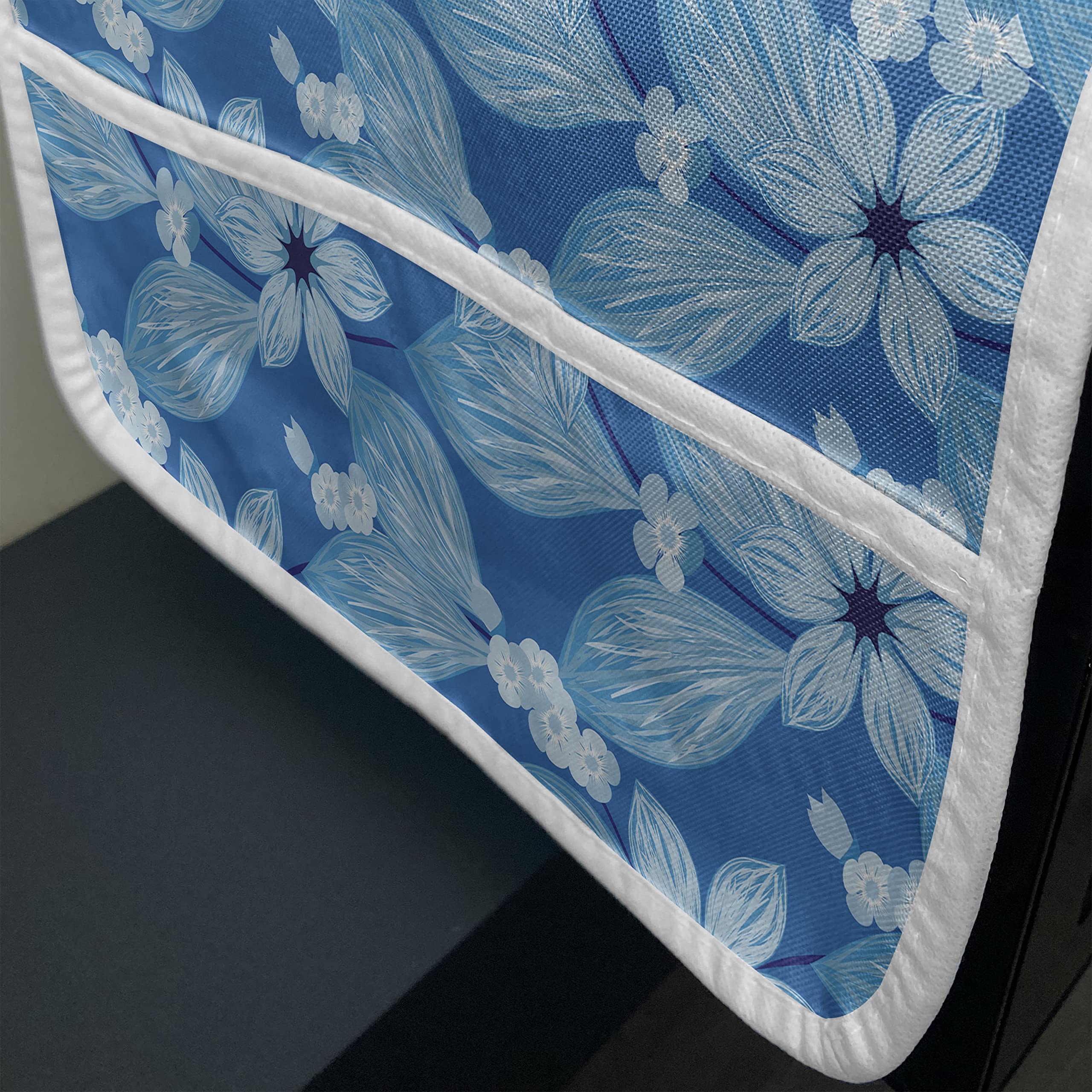 Ambesonne Floral Microwave Cover - Waterproof Kitchen Organizer with Pockets, 36