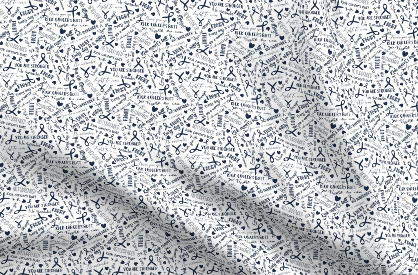 Blue Cancer Awareness Printed Minky Fabric Fat Quarter - Soft Plush Material for Sewing Baby Blankets, Quilt Backing & DIY Projects - Perfect for Charity Events, Nursery Decor & Thoughtful Gifts