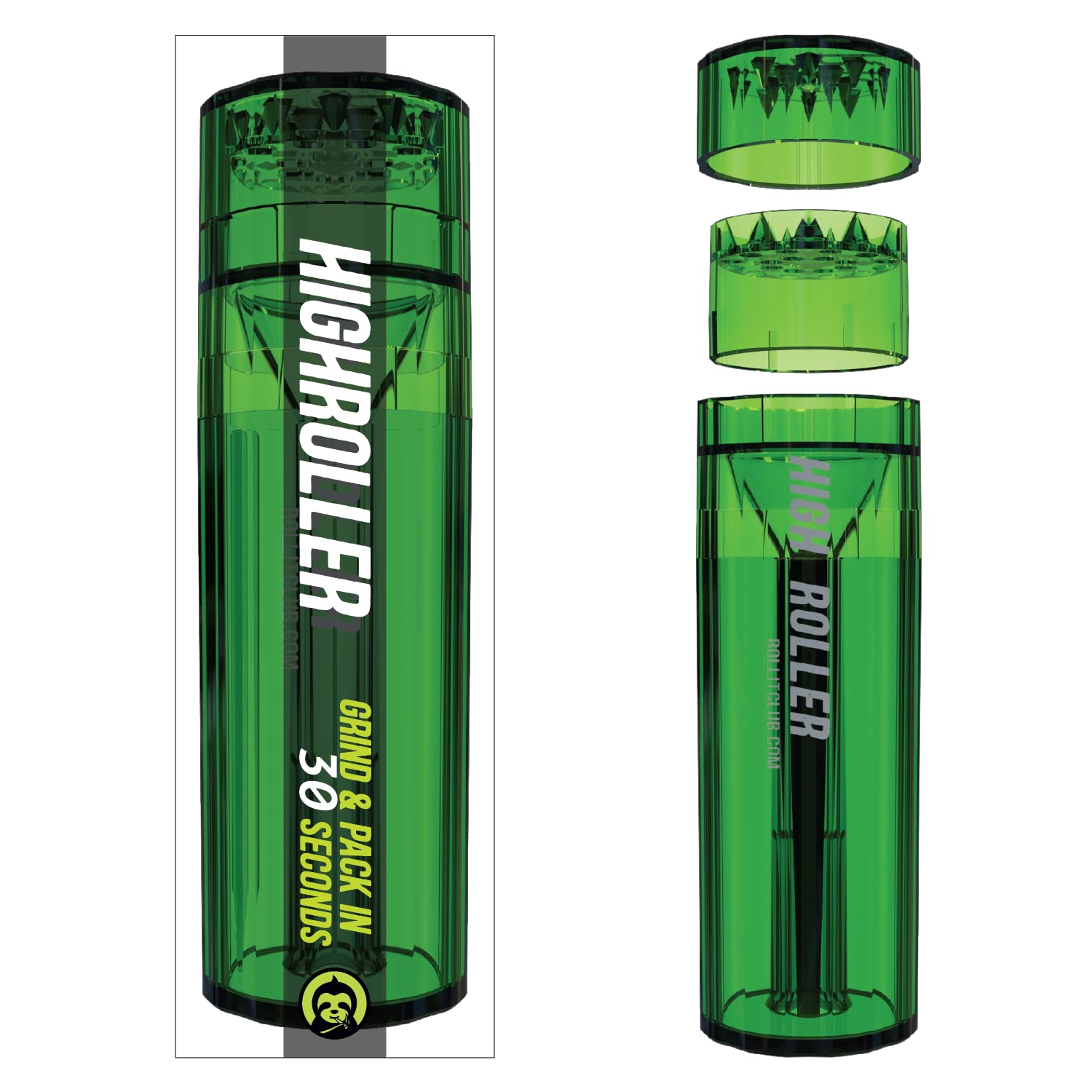 Premium CLEAR HIGHROLLER Herb Grinder & Cone Loader - Portable Pre Roll Cone Filler for Perfect Joints | Durable & Easy to Use | Ideal for Travel, Camping, and Outdoor Activities