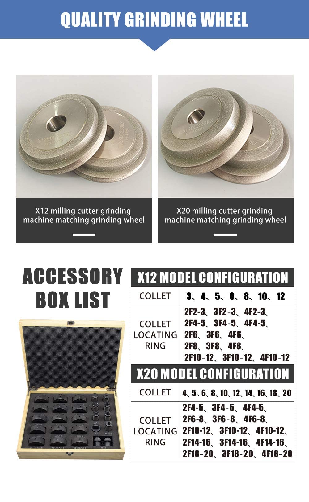 Precision Universal End Mill Sharpener Grinding Machine - 4mm-20mm Multi-Flute Cutter Grinder for 2/3/4 Flutes Milling Tools (X20) | Perfect for CNC Machining, Metalworking & DIY Workshop Projects