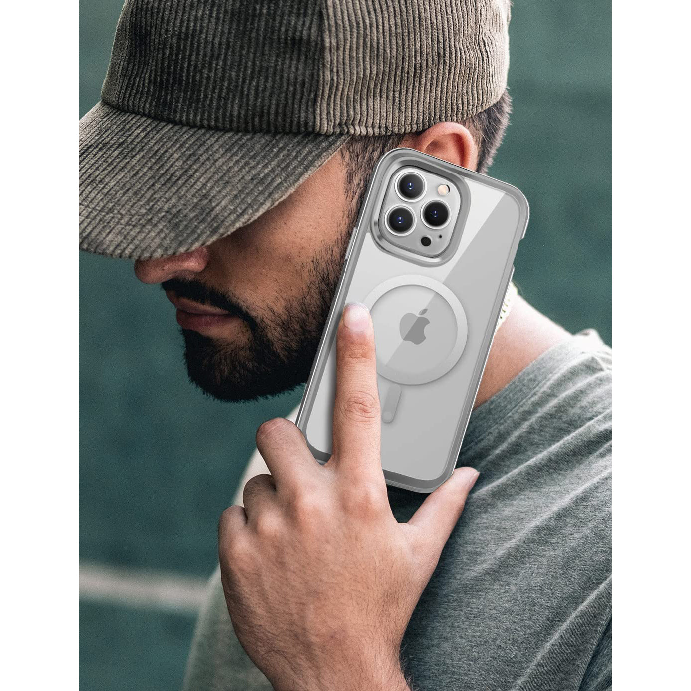 iPhone 14 Pro Max 6.7 Inch Shockproof Case with Built-in Screen Protector | Unicorn Beetle EDGE MAG Series | Clear Silver Protective Cover | Perfect for Outdoor Activities, Travel & Daily Use