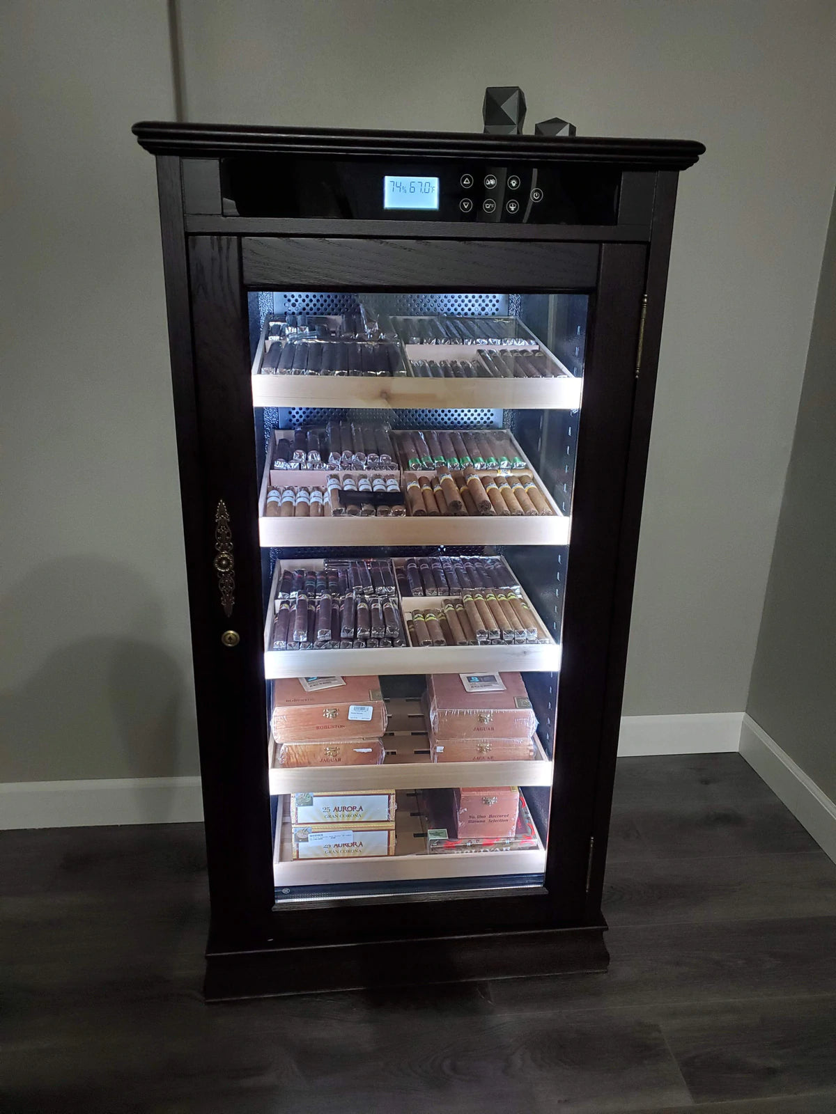 Premium Redford Electronic Cabinet Humidor for 1250 Cigars - Espresso Finish | Ideal for Cigar Aficionados & Home/Office Storage
