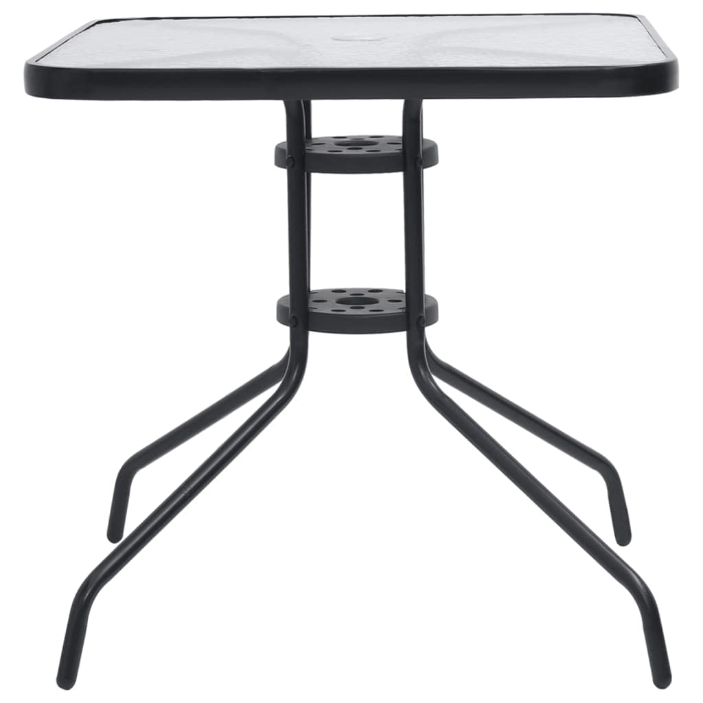 Black Steel Outdoor Dining Table 27.6