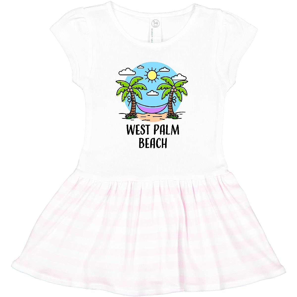 Inktastic Summer Vacation in West Palm Beach Toddler Dress - Cute Floral Print Girls' Sundress for Beach, Party & Outdoor Play