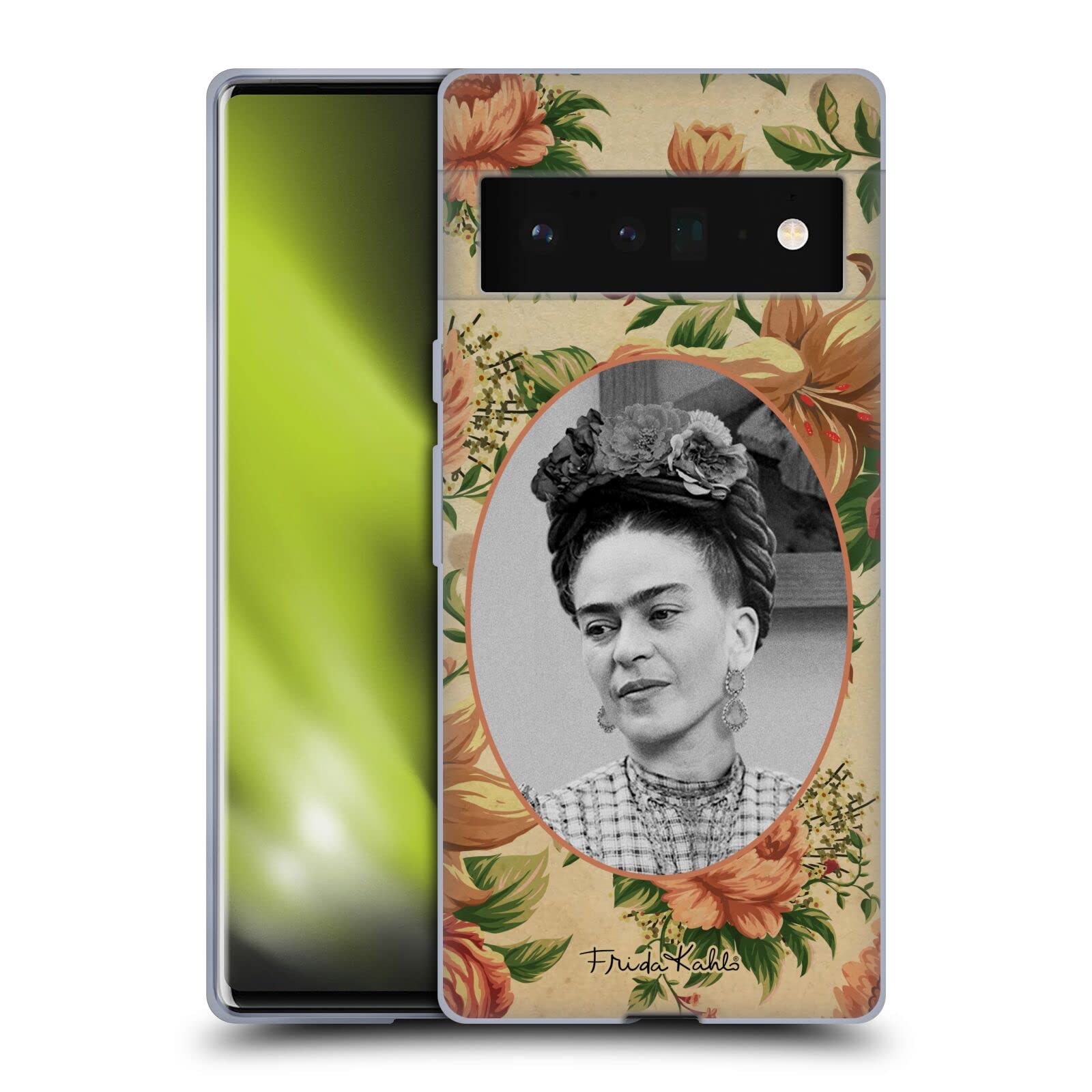 Frida Kahlo Case for Google Pixel 6 Pro - Floral Portrait Phone Cover for Art Lovers