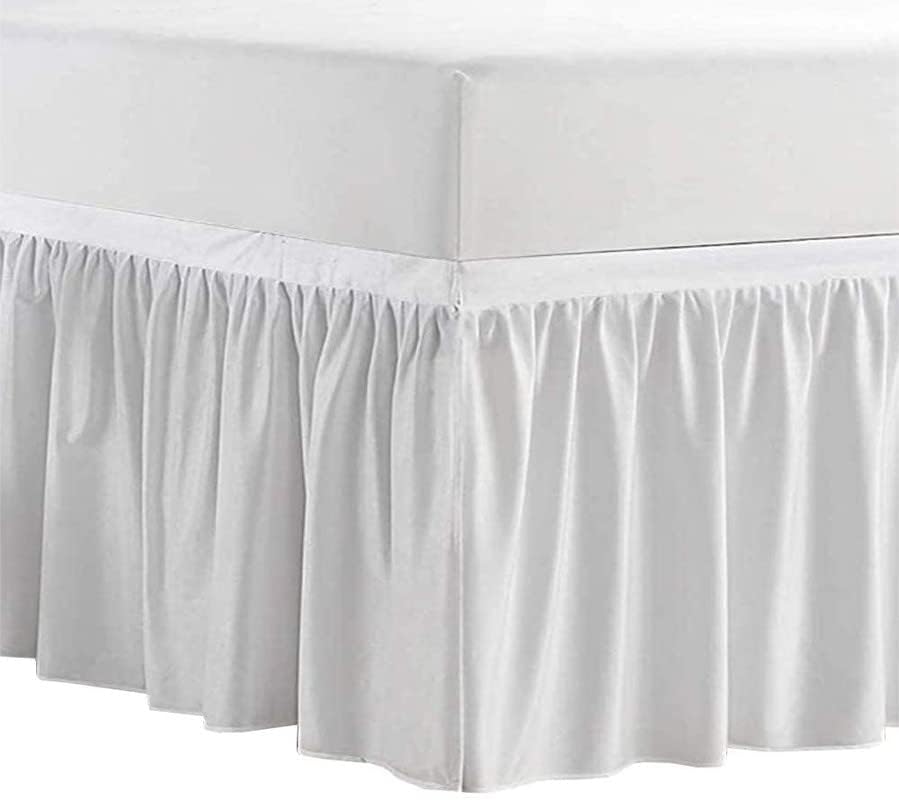 Twin XL Bed Skirt for College Dorm - 40 Inch Drop Microfiber Ruffled Bedding Skirt - Extra Long Twin XL Dorm Room Bed Skirt (White) - Perfect for Dorm Decor & Enhancing Bed Aesthetics