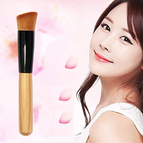 Brain Freezer Makeup Brush Set - Liquid Foundation Blending & Blush Brush with Wood Handle & Sponge | Perfect for Professional Makeup Application & Travel Beauty Kit