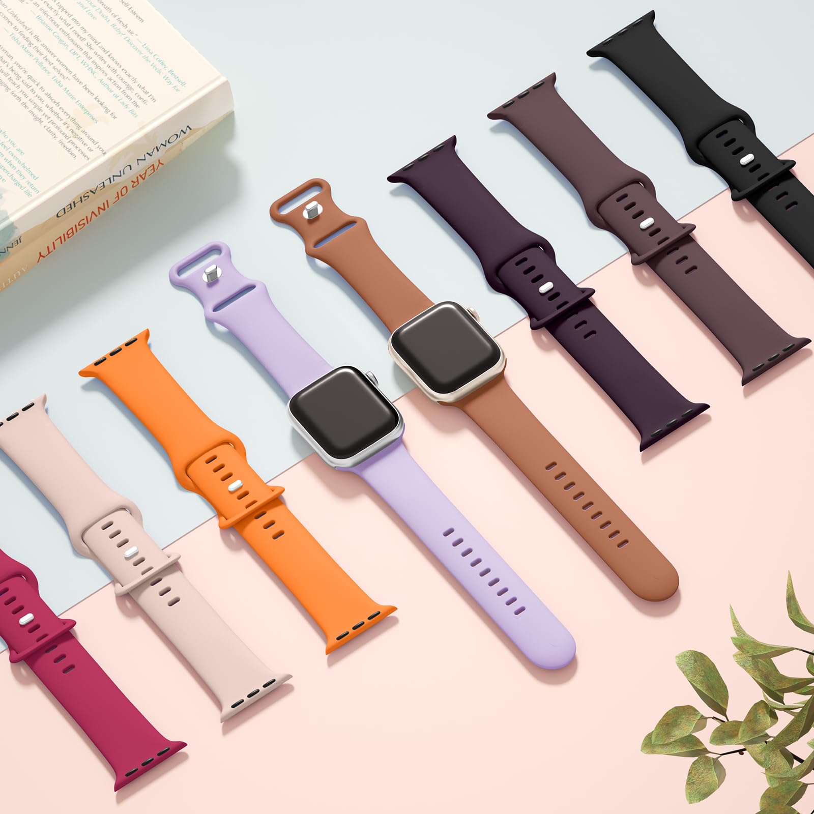 Yoohoo Sport Straps - Soft Silicone Replacement Watch Bands Compatible with Apple Watch Series 10/9/8/7/6/5/4/3/2/1/SE (38mm 40mm 41mm 42mm) - Comfortable & Durable for Men & Women - Perfect for Running, Gym & Everyday Wear