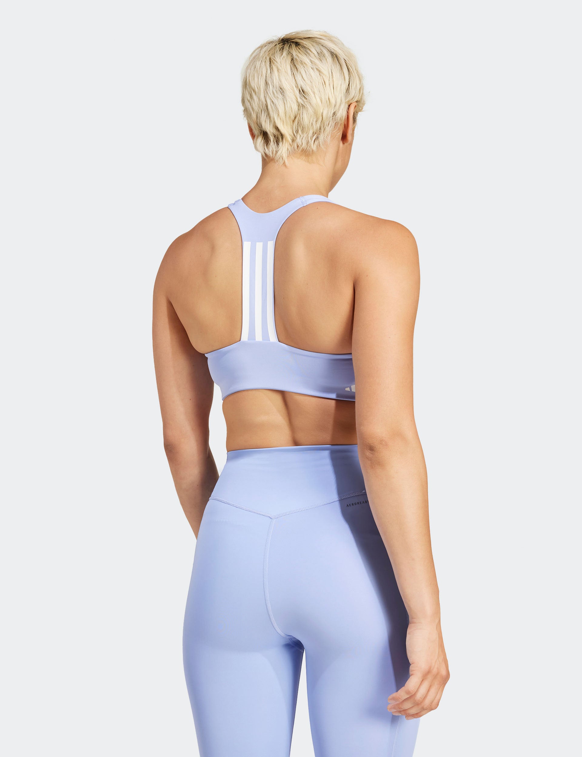 Powerimpact Training Medium Support 3 Stripes Sports Bra - Blue Spark | High-Impact Workout & Gym Essential for Women