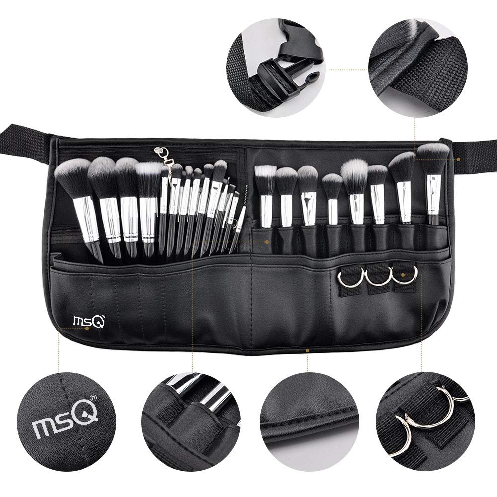 MSQ 29-Piece Professional Makeup Brush Set with Waist Belt Bag - Foundation, Powder, Cream, Liquid & Eye Brushes for Women, Girls & Artists | Perfect for Travel, Holiday Gifts & Everyday Makeup Application