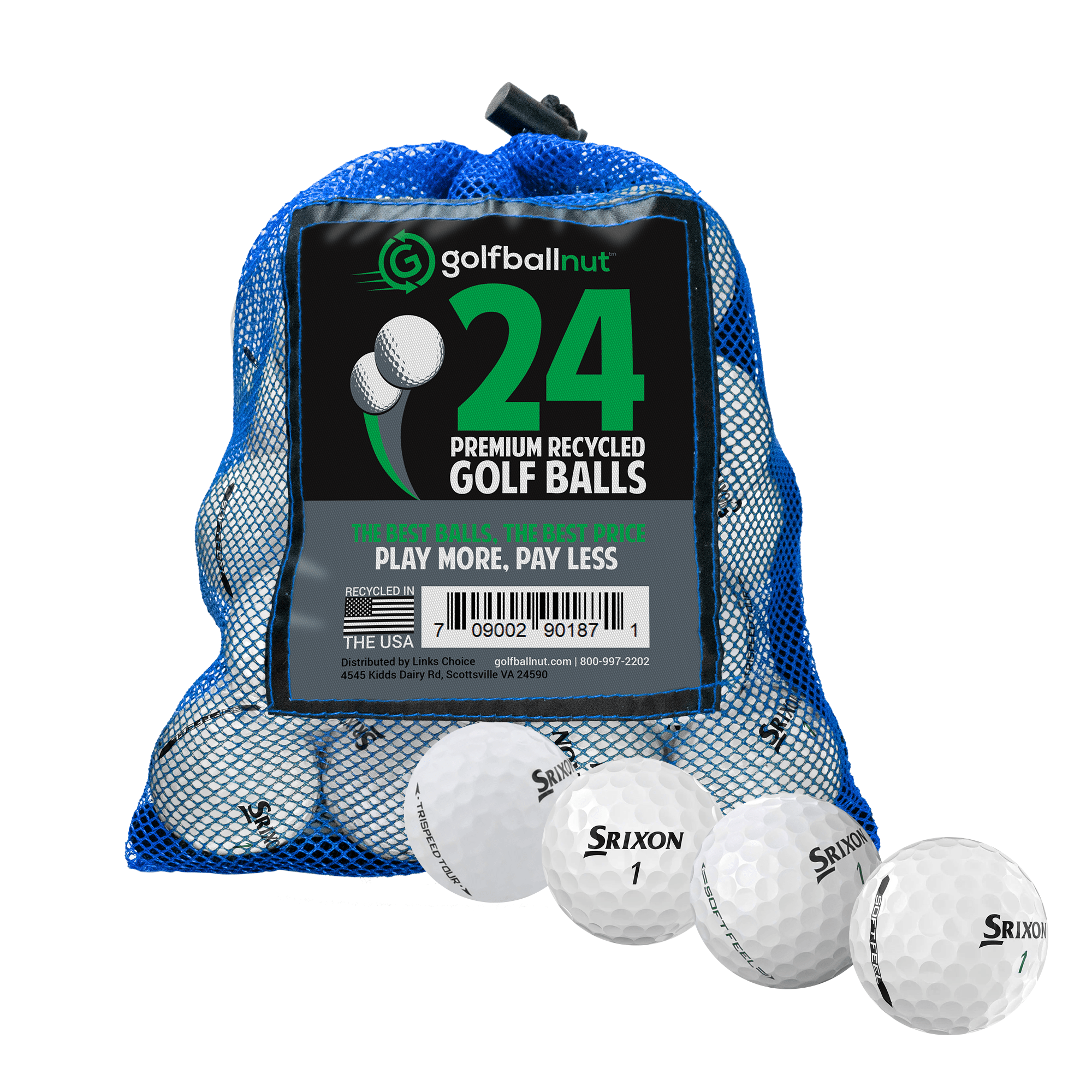 Premium Used Srixon Golf Balls - Bulk Pack in Durable Mesh Bags | Perfect for Practice, Driving Range & Casual Play