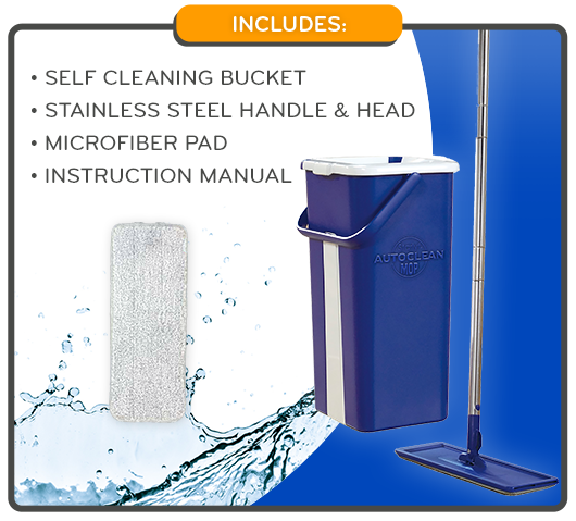 Starlyf Auto Clean Mop - Self-Cleaning Mop with Washable Pads, Lightweight & Easy to Use for Hardwood Floors, Tile & Laminate - Perfect for Home Cleaning, Kitchen & Bathroom