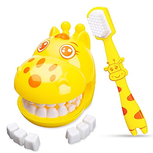 **YOUYA DENTAL Kids Tooth Brushing Toy Set - Cute Giraffe Role Play Dental Model for Early Education & Teaching Toddlers How to Brush Teeth - Perfect for Kindergarten, Preschool & Home Learning**    *(Ideal for encouraging dental hygiene habits, interactive play, and early childhood education in classrooms or at home.)*