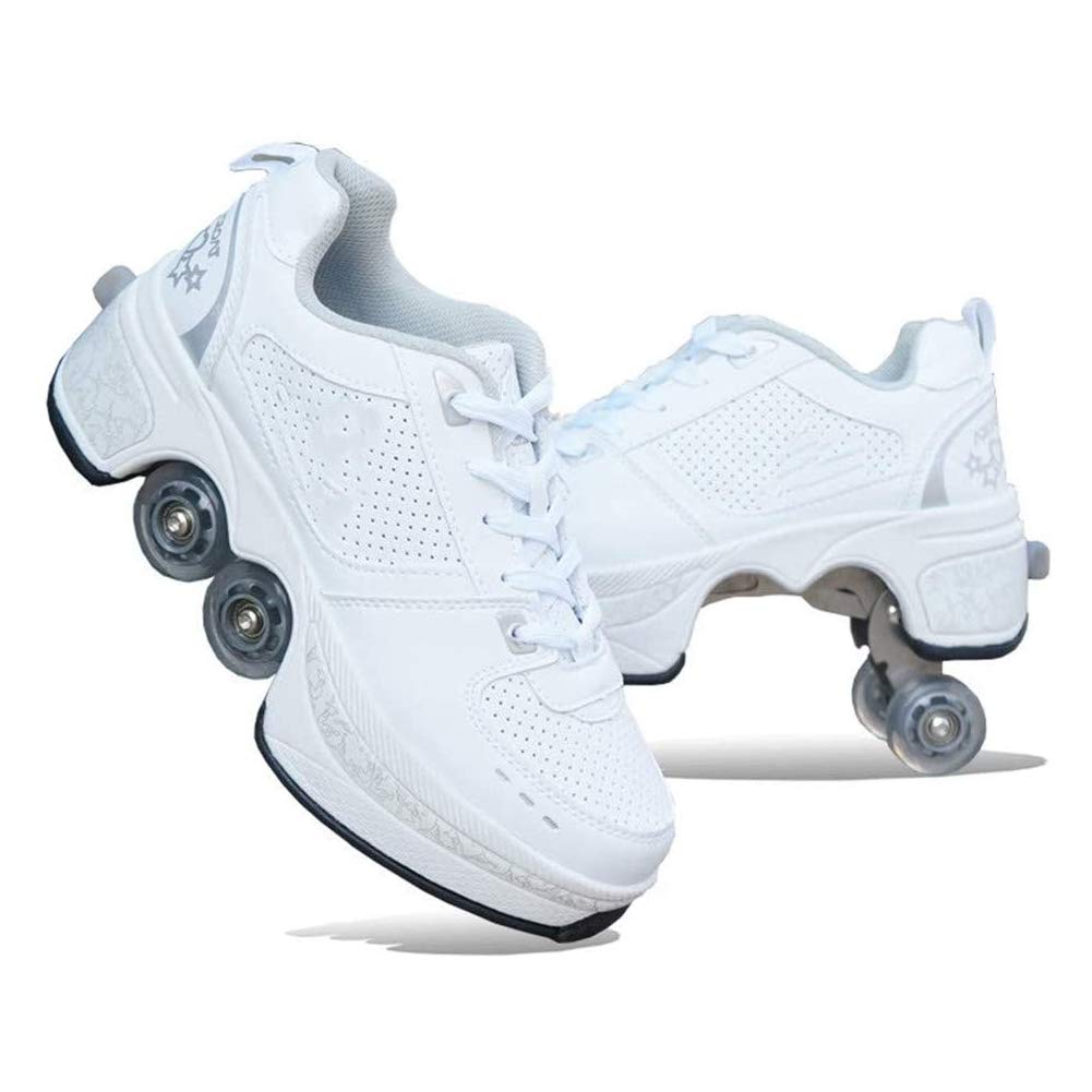 Automatic Walking Shoes with Invisible Pulley - Double-Row Wheel Roller Skates for Men, Women & Kids - Perfect for Commuting, Fitness & Fun Outdoor Activities