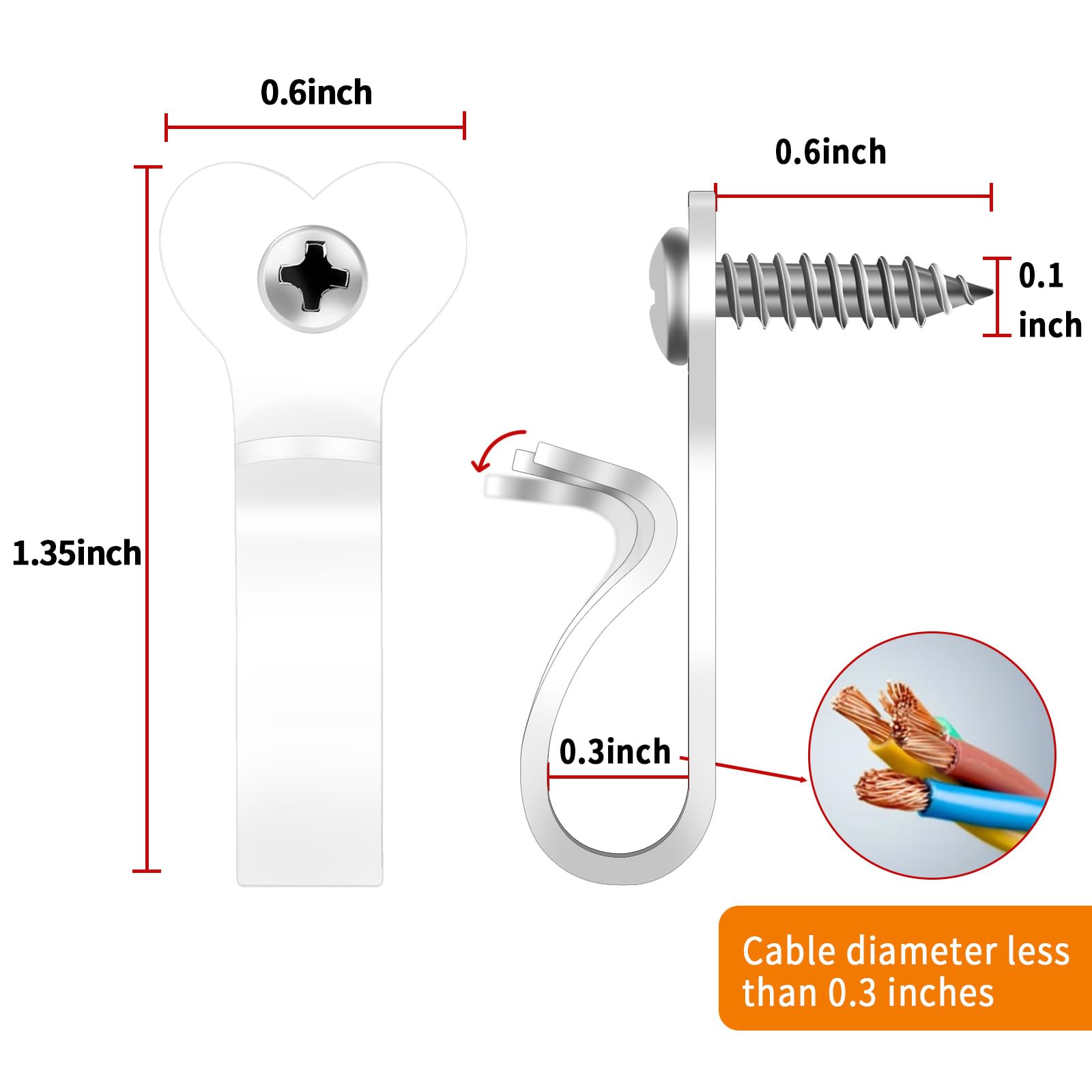 30 Pack Stainless Steel Outdoor String Light Hooks - Heavy Duty White Screw Hooks for Christmas, Party, Fairy & LED Lights - Weatherproof for Patio, Garden, Wedding & Holiday Decorations