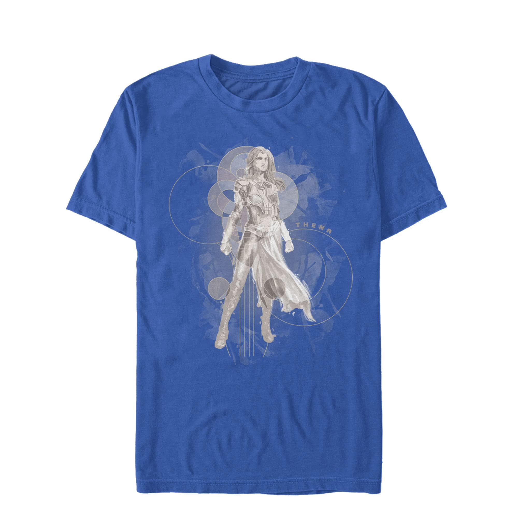 Marvel Eternals Thena Circles Graphic T-Shirt for Men | Superhero Movie Merchandise | Casual Wear & Cosplay Outfit