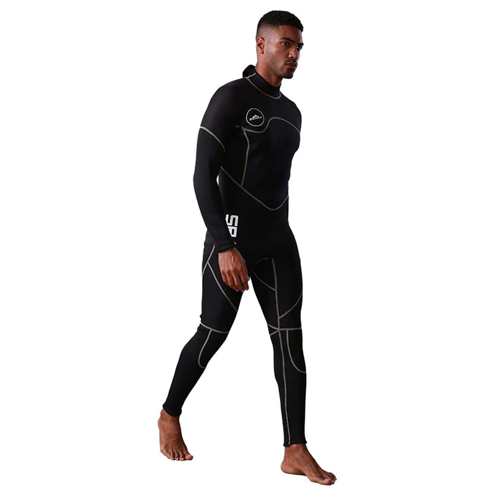 Premium 3MM Neoprene Men's Wetsuit - Ultra Stretch Full Body Diving Suit with Back Zip for Snorkeling, Scuba Diving, Surfing & Swimming | Ideal for Cold Water Sports & Ocean Adventures