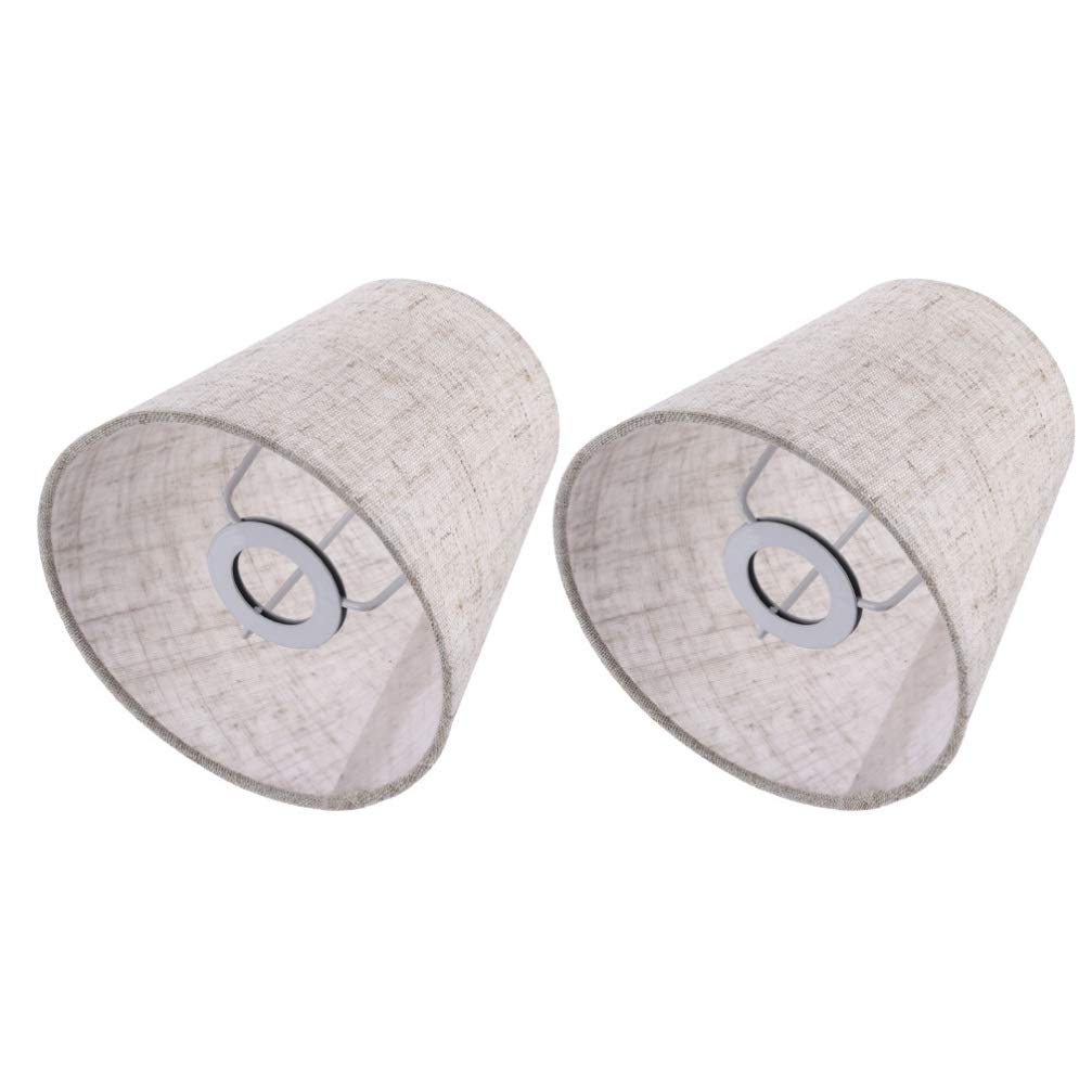 Luxshiny 2-Pack Fabric Drum Lamp Shades - Hardback Barrel Clip-On Lampshades for Table, Floor & Wall Lights - Perfect for Bedroom, Restaurant & Hotel Decor