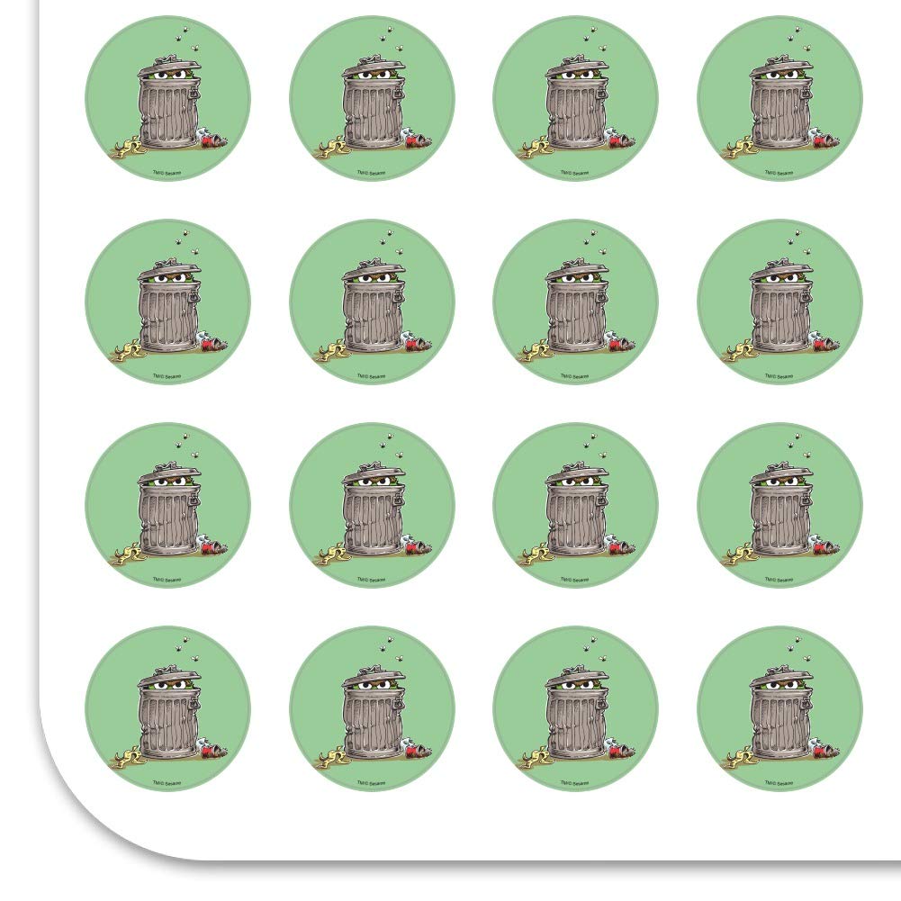 Sesame Street Oscar The Grouch Trash Can Planner Stickers - Scrapbooking & Crafting Supplies for DIY Projects, Bullet Journal, and School Organization