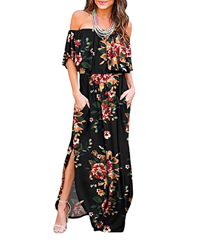 Brown Floral Black