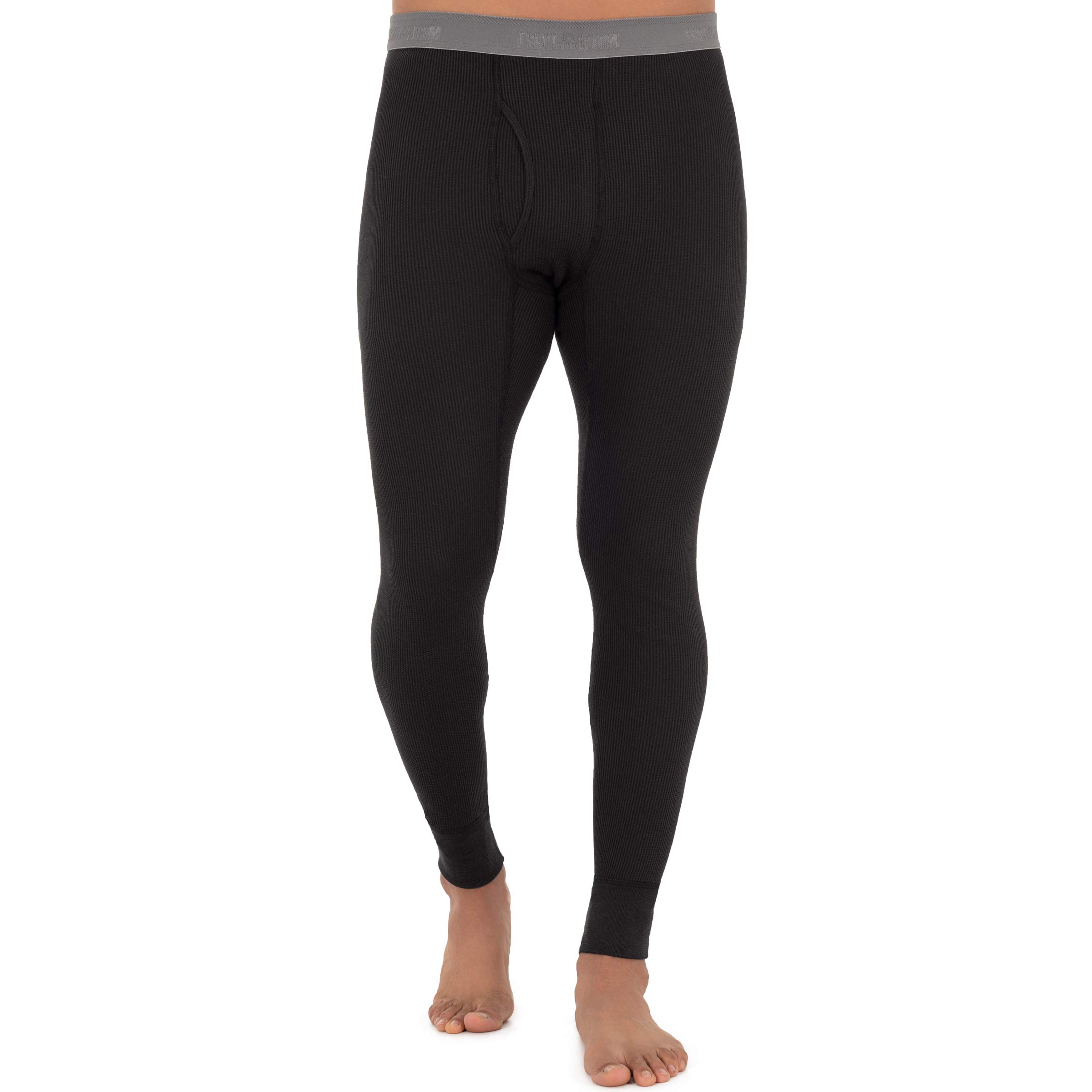 Fruit of the Loom Men's Recycled Premium Waffle Thermal Underwear Long Johns Bottom - Eco-Friendly Warm Base Layer for Winter, Camping & Outdoor Activities