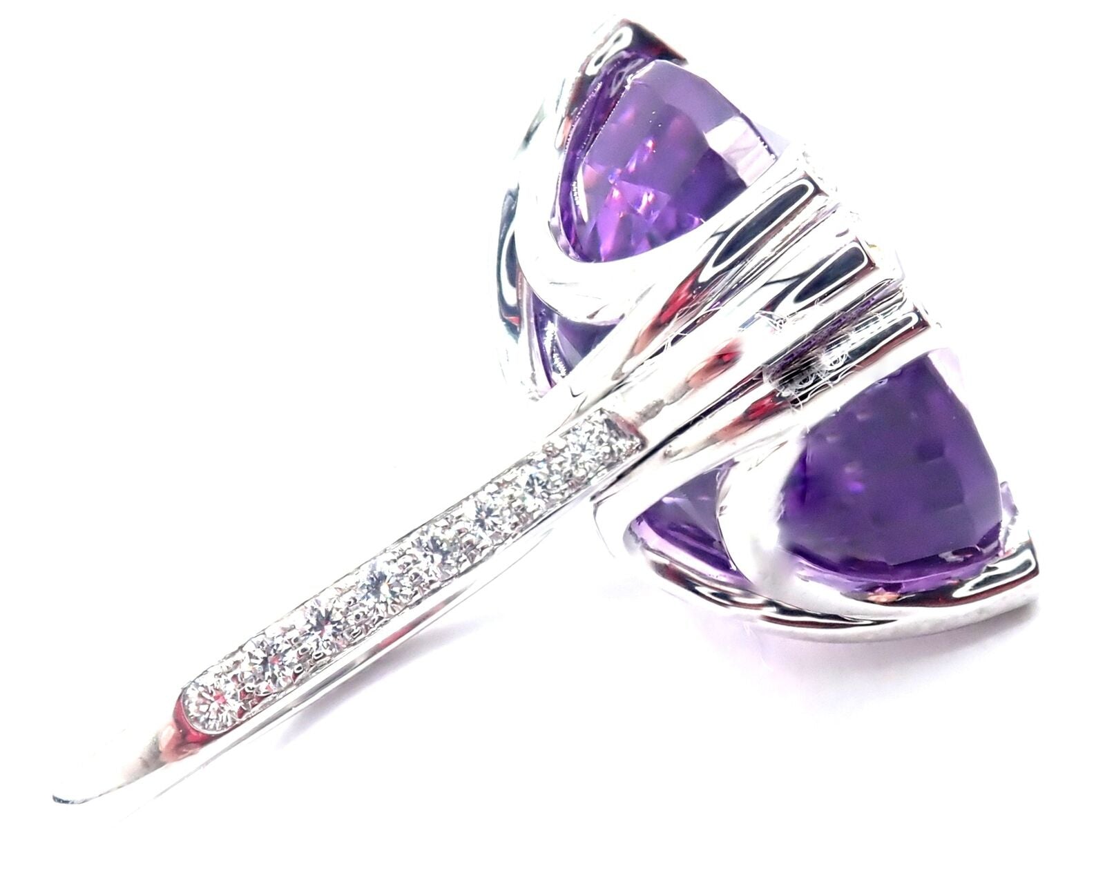 Authentic Cartier Inde Mysterieuse 18k White Gold Diamond & Amethyst Ring | Luxury Jewelry for Women | Perfect for Weddings, Anniversaries & Special Occasions