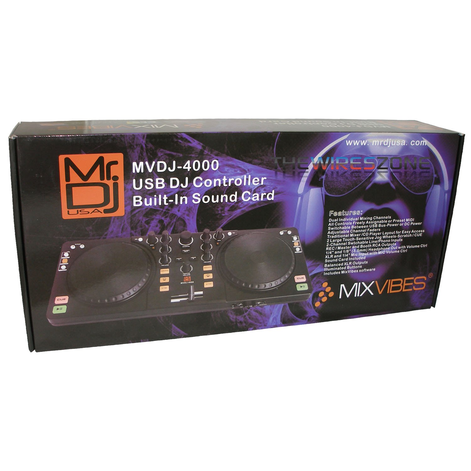 Professional MVDJ-4000 USB DJ Controller with Built-in Sound Card - Perfect for Home Studios, Clubs & Live Performances
