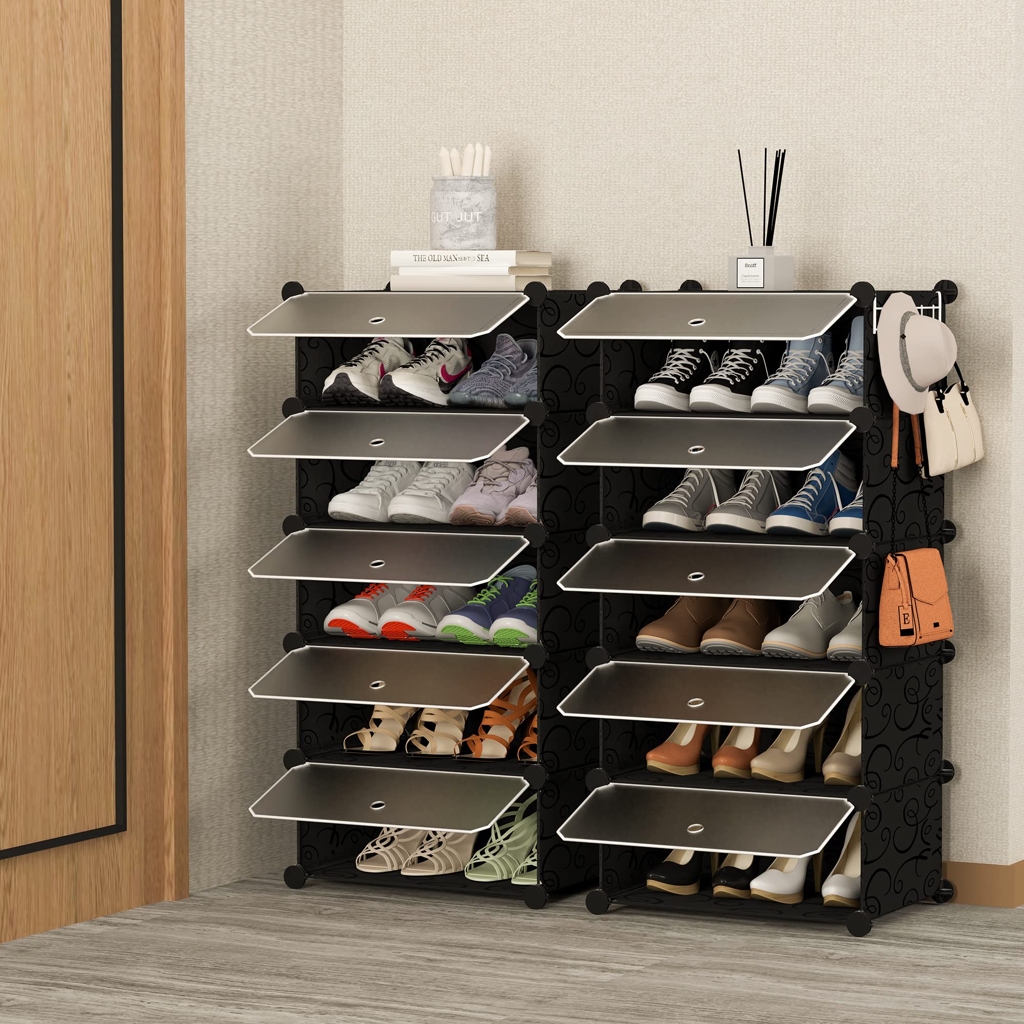 HOMIDEC 10-Tier Shoe Rack Organizer - Space Saving Narrow Shoe Storage Cabinet for 20 Pairs - Perfect for Closet, Entryway, Bedroom & Hallway Organization - Ideal for Small Spaces & Apartment Living