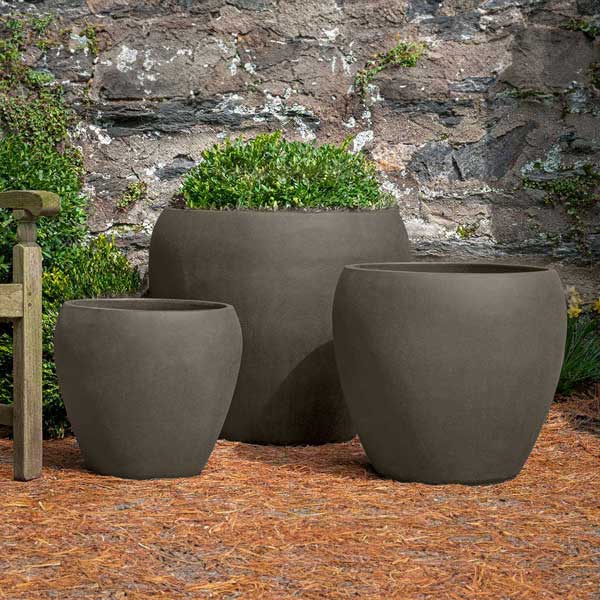 Premium Bedford Planter with Peat Soil - Set of 3 by Campania International - Perfect for Indoor Plants, Outdoor Gardens & Patio Decor