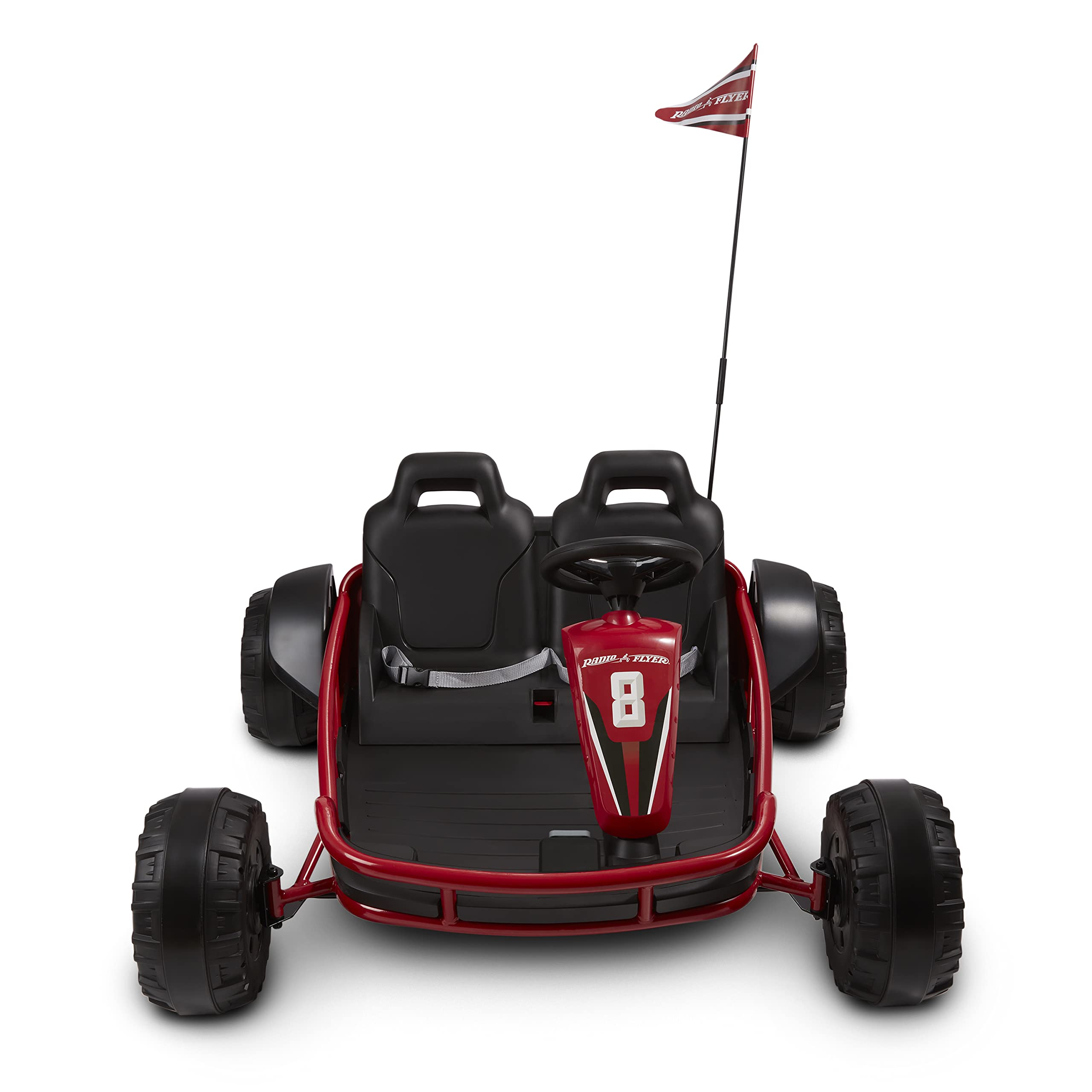 Radio Flyer Ultimate 24V Electric Go-Kart for Kids Ages 3-8 | 2-Seater Ride-On Toy Car | Red Battery-Powered Vehicle | Perfect for Backyard Fun, Birthday Gifts & Outdoor Play