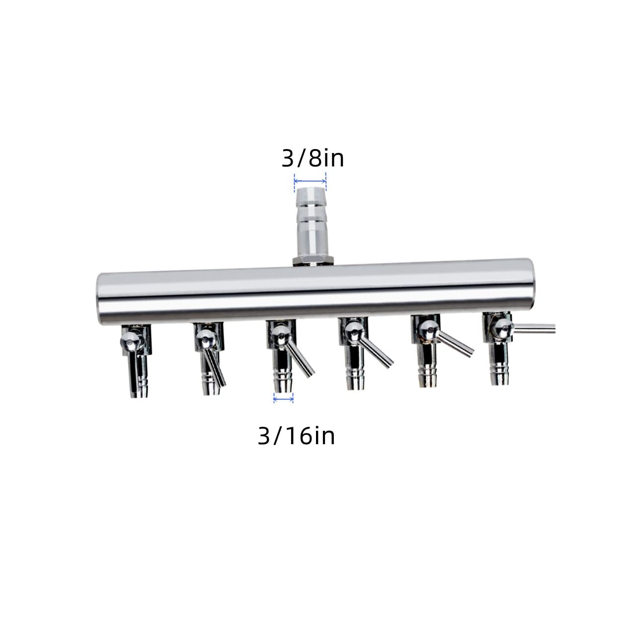 6-Way Aquarium Air Flow Control Valve - Chromium Copper Fish Tank Splitter Pump Accessories for Oxygen Distribution (1Pcs) - Perfect for Freshwater & Saltwater Tanks, Aquaponics Systems