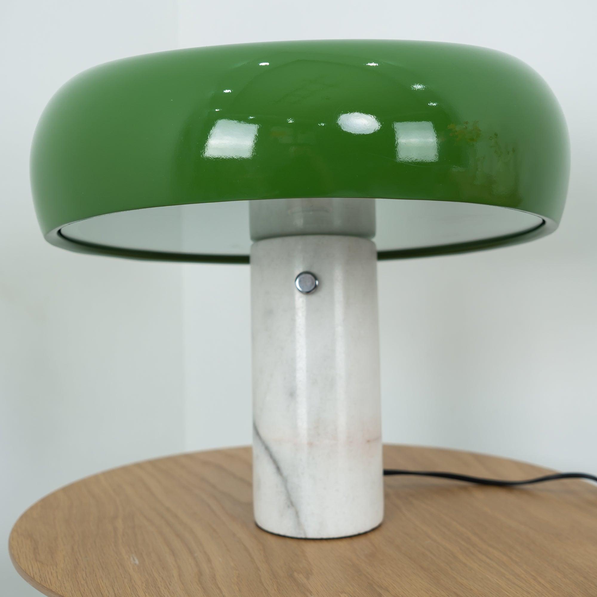 Nucleus Marble Table Lamp - Modern Home Decor Lighting for Bedroom, Living Room & Office - Elegant Nightstand Lamp with Natural Stone Base