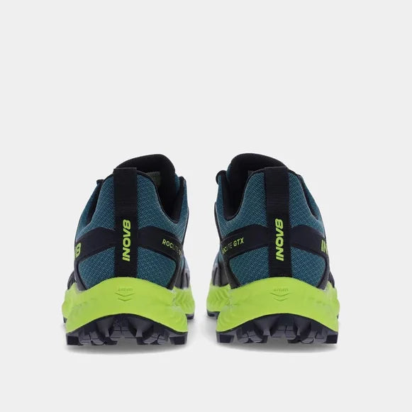 INOV8 Men's Roclite GTX Waterproof Hiking Boots - Dark Ocean/Black/Lime | Lightweight Trail Running Shoes for Outdoor Adventures & Mountain Climbing