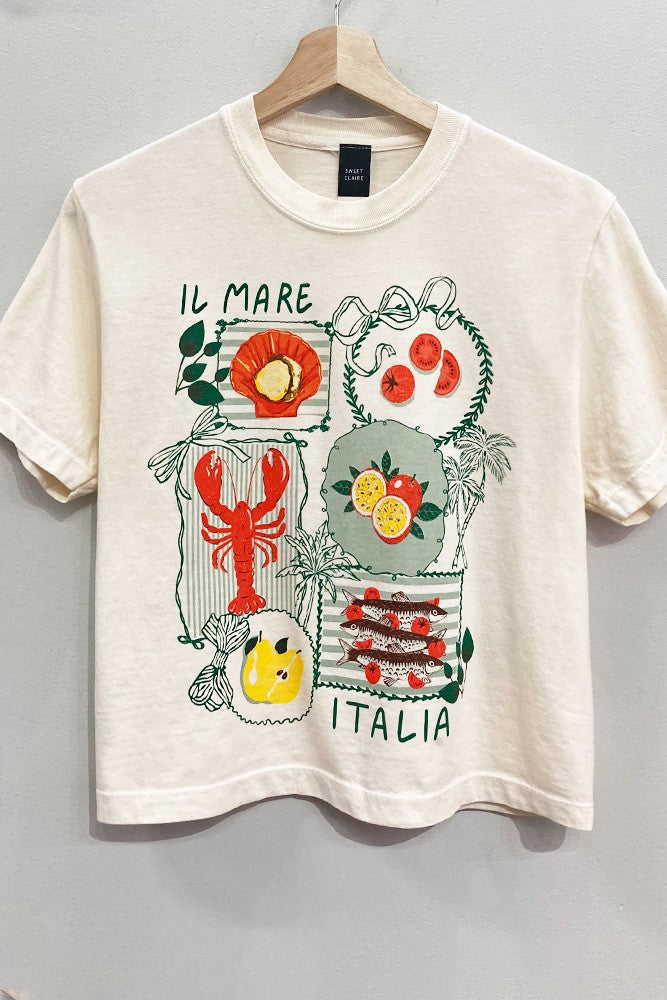 IL MARE Women's Cropped T-Shirt - Soft Cotton Short Sleeve Top for Casual Wear, Street Style & Summer Outfits