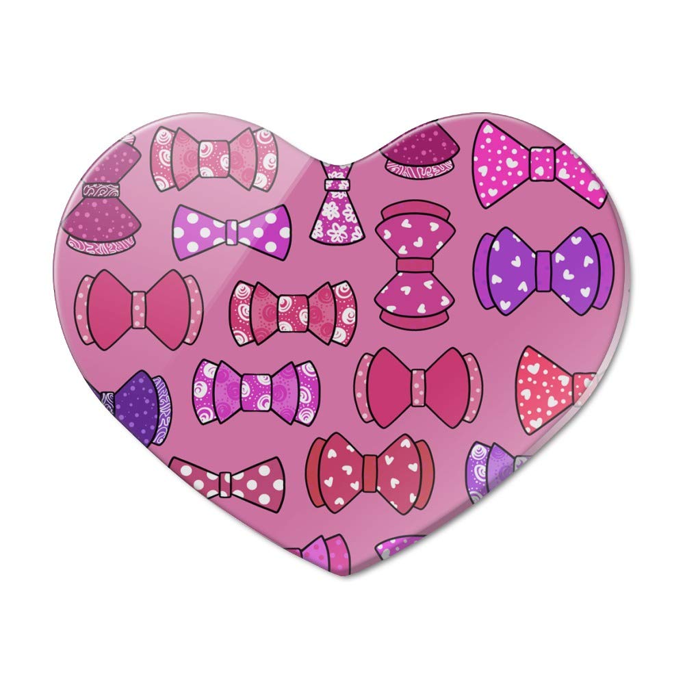 Adorable Pink and Purple Heart Bow Acrylic Refrigerator Magnets - Cute Fridge Decor for Girls, Kids Room, Office & Home Organization