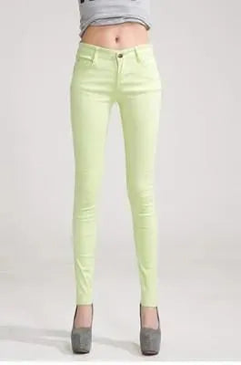 Stylish Women's Skinny Jeans in Fresh Fruit Green - Perfect for Casual Outings, Date Nights & Everyday Wear