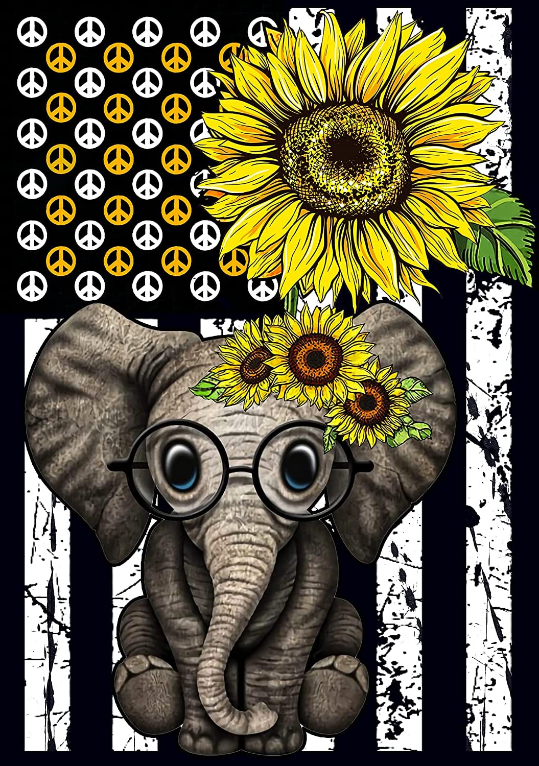 500 Piece Animal Jigsaw Puzzle for Adults - Hippie Elephant & Sunflower Wooden Puzzle, Creative Challenge Gift for Family & Friends | Fun Home Decor & Stress Relief Activity for Adults