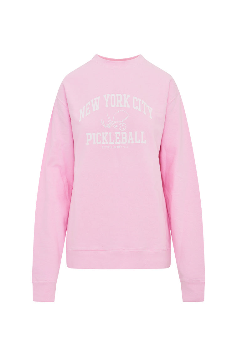 First Port x LoveShackFancy New York City Pickleball League Crew Neck Sweatshirt - Stylish & Comfortable for Pickleball Games, Casual Outings & Streetwear Fashion