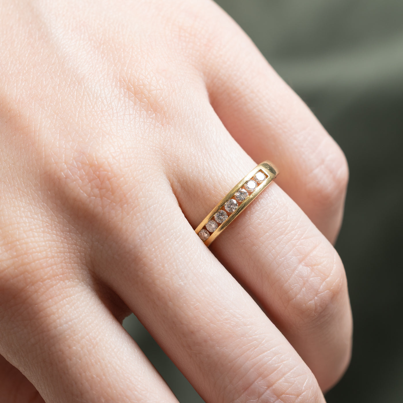 Channel Set Semi Eternity Diamond Wedding Band | 0.29ctw Round Cut Diamonds | Size 6 | Perfect for Anniversary Gifts & Bridal Jewelry
