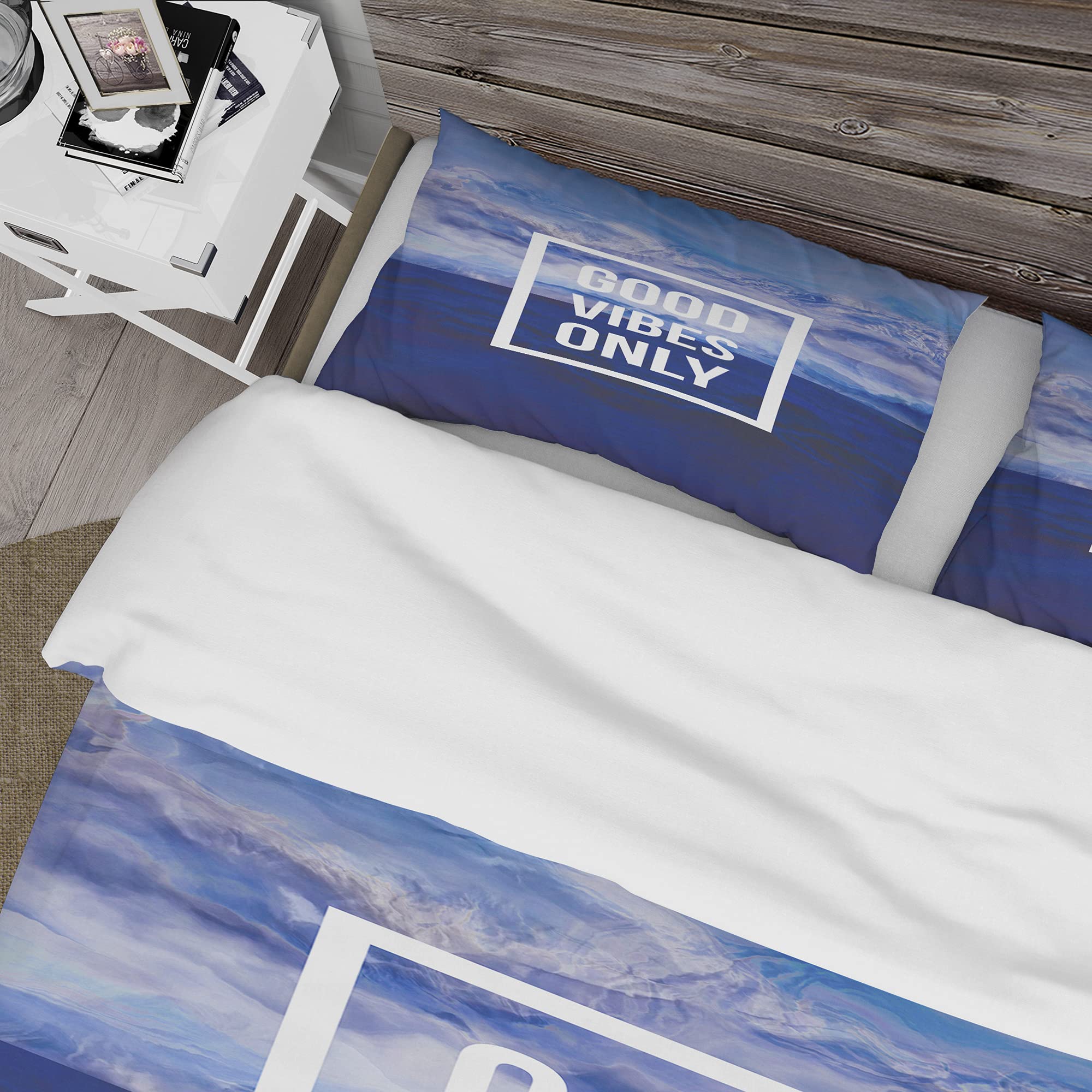 Blue Abstract Duvet Cover Set King - 3-Piece Bedding for All Seasons