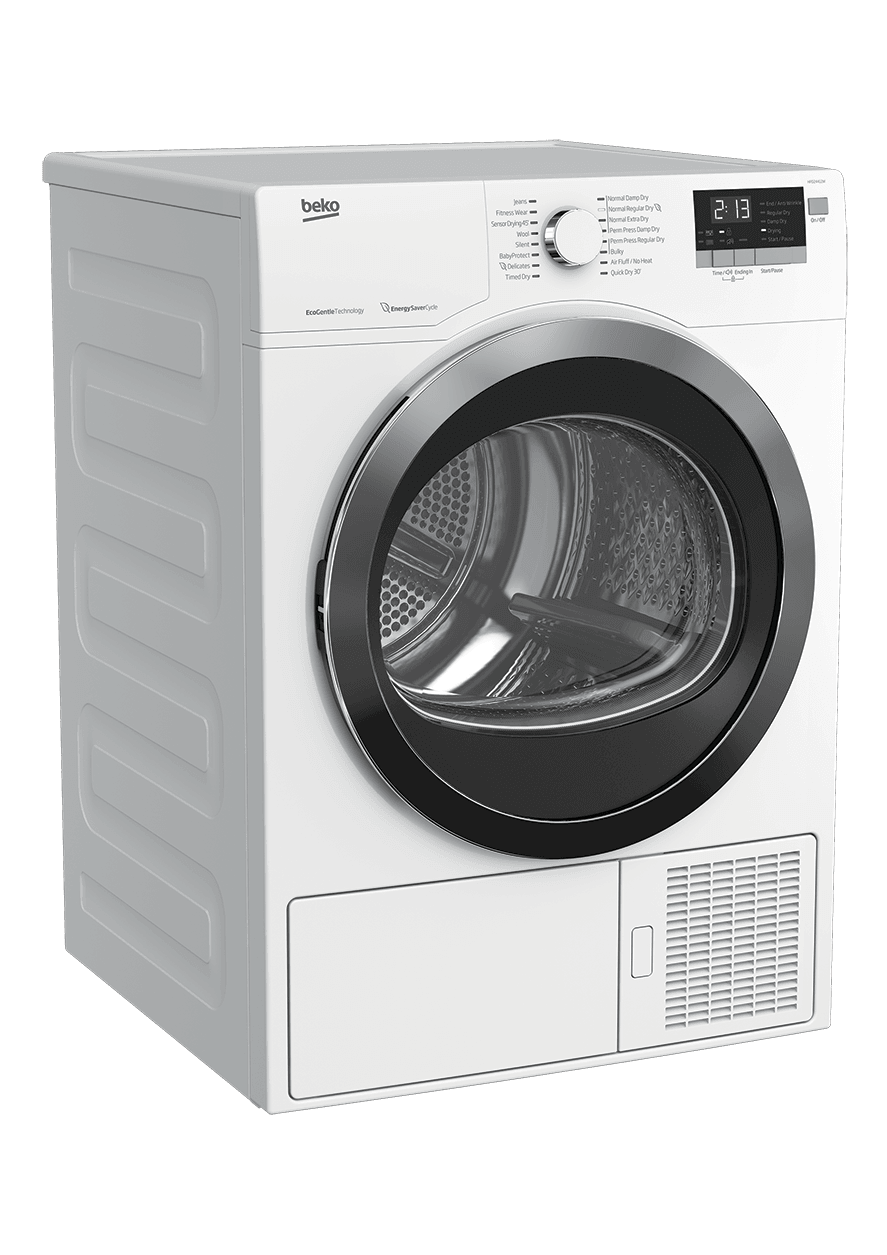 Beko HPD24412W 24 Inch Front Load Heat Pump Ventless Dryer - Energy Efficient Laundry Solution for Apartments & Small Spaces