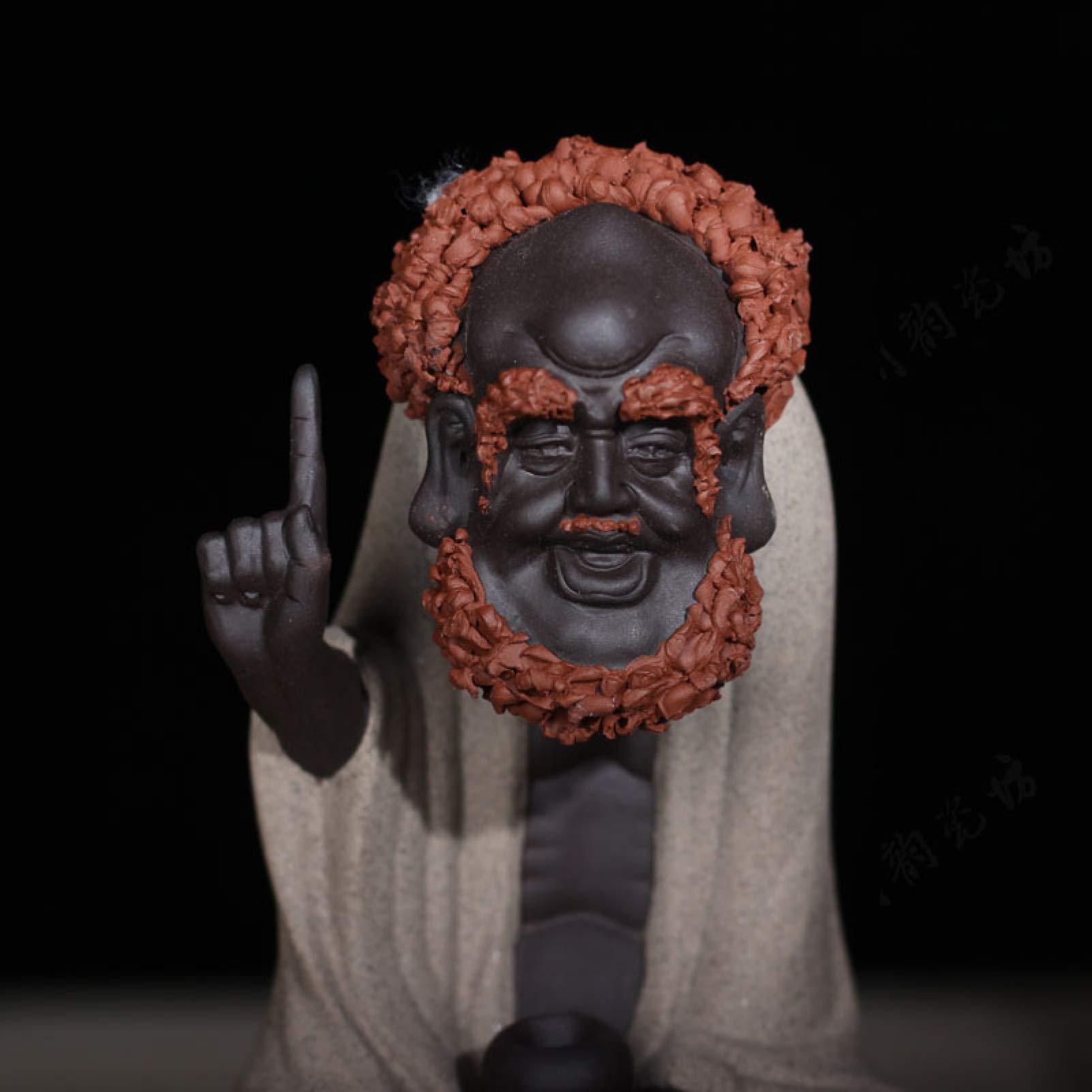 KKONION Modern Bodhidharma Statue - Handcrafted Ceramic Lucky Sculpture for Home Decor, Zen Meditation Room & Office Feng Shui Art Gift