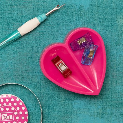 Magnetic Pin Cushion - Heart Shaped with Pink & White Polka Dots for Sewing, Quilting, and Crafting - Perfect Sewing Accessory for Needles and Pins