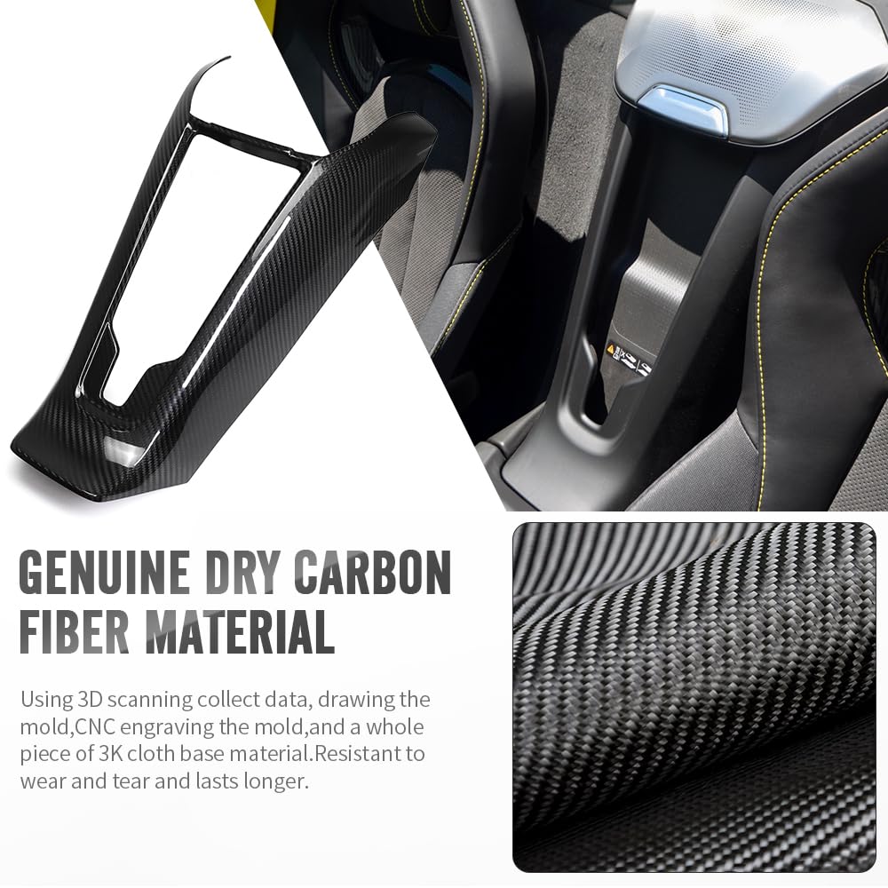 Genuine Carbon Fiber Wireless Charging Panel for Corvette C8 Z51 Z06 Coupe (2020-2024) - Center Console Phone Charger Cover | Perfect for Road Trips & Daily Commuting