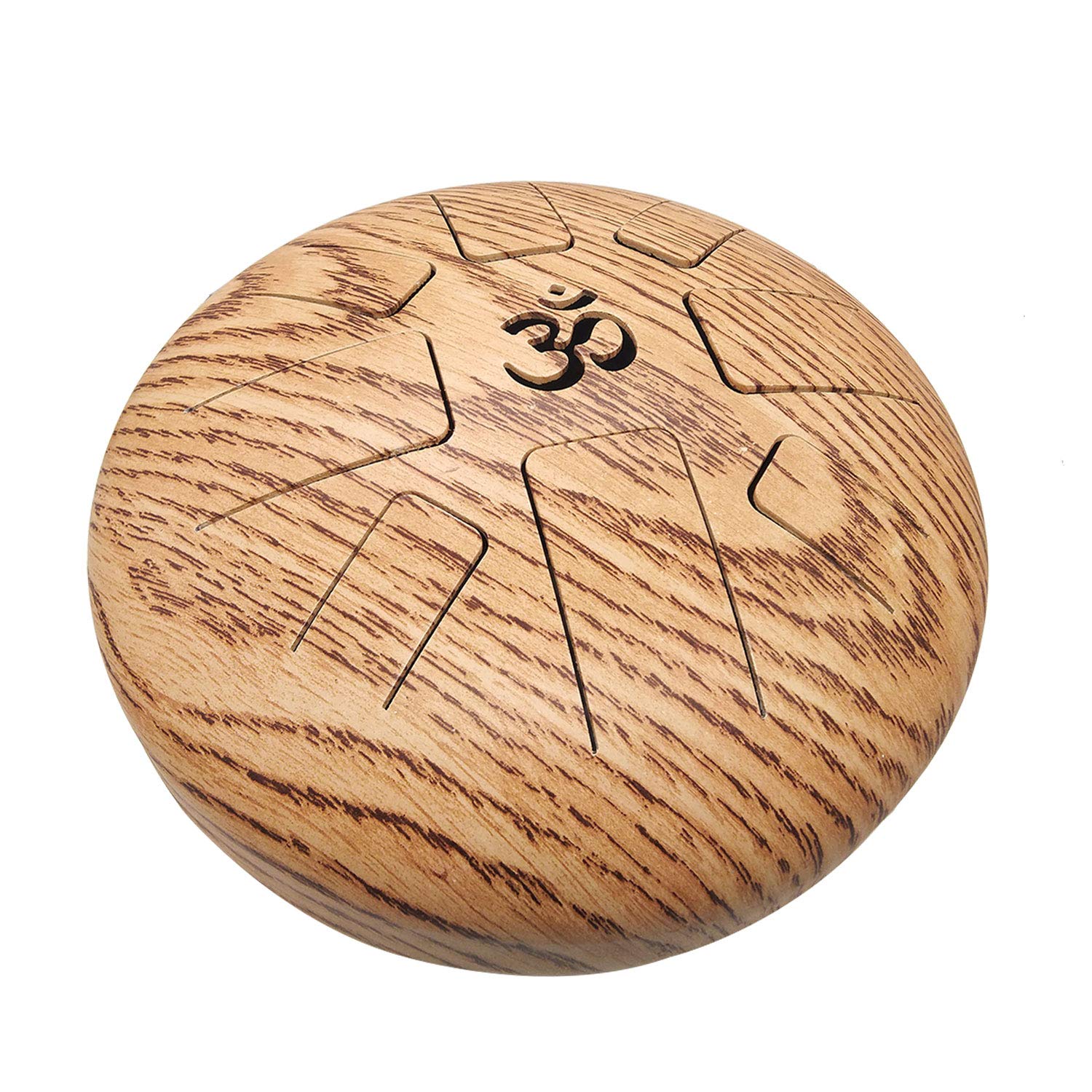 OM Tongue Drum 9 Inch - Steel Tank Drum Handpan with Bag & Mallets | Brown Percussion Instrument for Meditation, Yoga & Music Therapy
