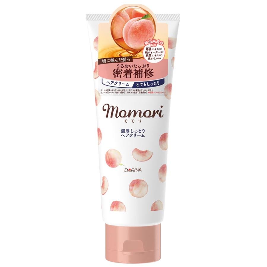 Momori Peach Rich Moist Hair Cream 150g - Deep Hydration for Dry & Damaged Hair | Repair & Nourish Split Ends | Perfect for Daily Hair Care & Styling