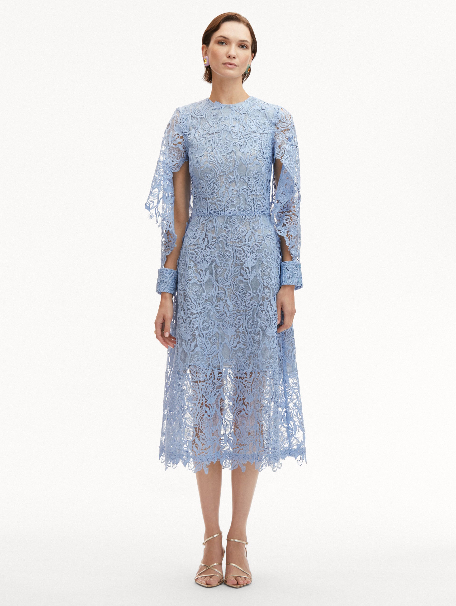 Elegant Bellflower Guipure Lace Dress for Women - Perfect for Weddings, Parties & Special Occasions