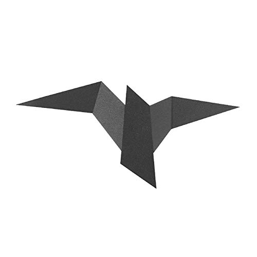LITFAD Minimalist Black LED Flush Mount Wall Sconce - Modern Iron Crane Bird Wall Lamp with Warm White Light for Bedroom, Staircase, Hotel & Living Room Decor | Energy-Efficient Indoor Lighting Fixture