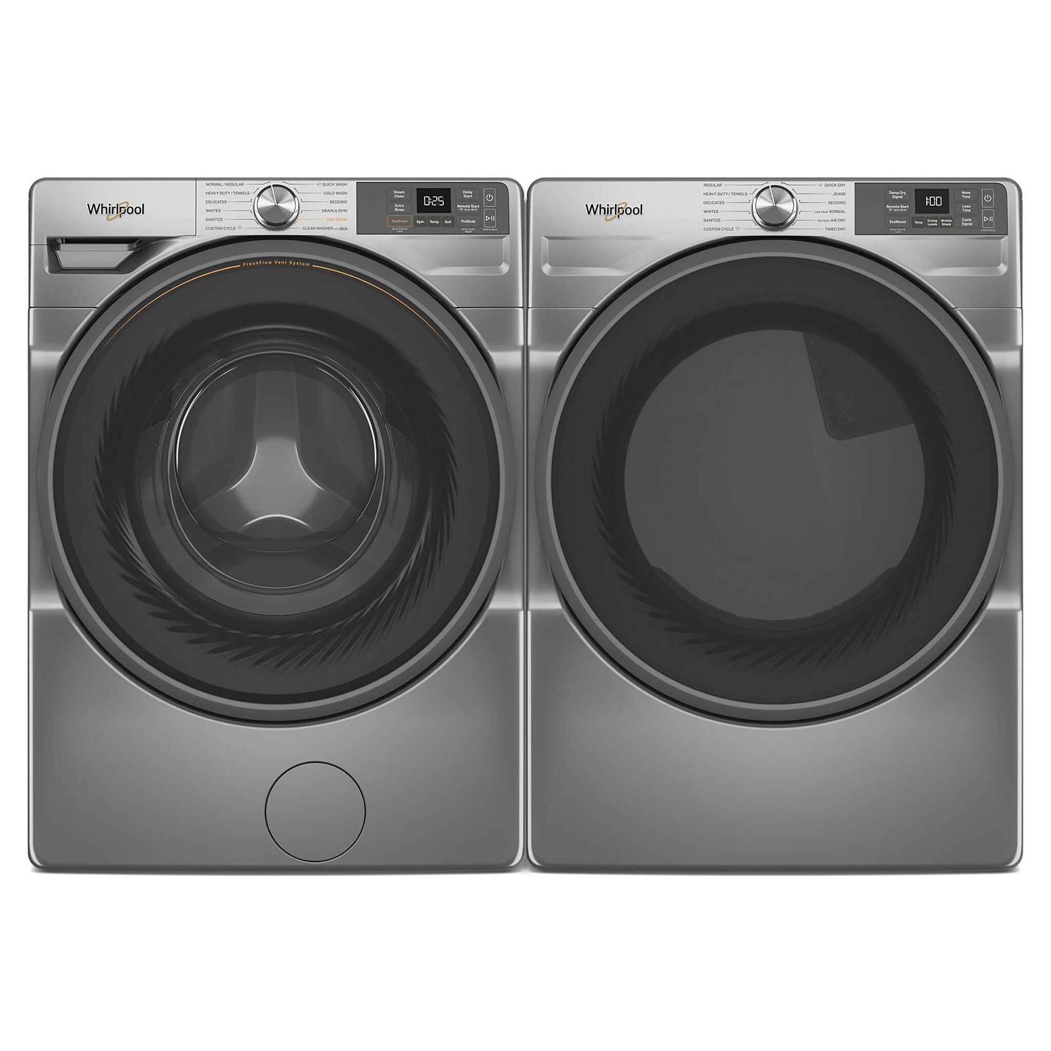 Whirlpool Radiant Silver 7.4 Cu.Ft. Electric Dryer YWED5720RR - Large Capacity Laundry Solution for Homes & Apartments